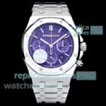 HBF Factory Swiss Grade Replica 7750 Chronograph Audemars Piguet Royal Oak Purple Dial Watch 